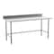Flash Furniture Reese 430 Stainless Steel 18 Gauge Open Base Kitchen Prep and Work Table w/4-in Backsplash NH-WT-3072-OG-B4-GG - alternate 1